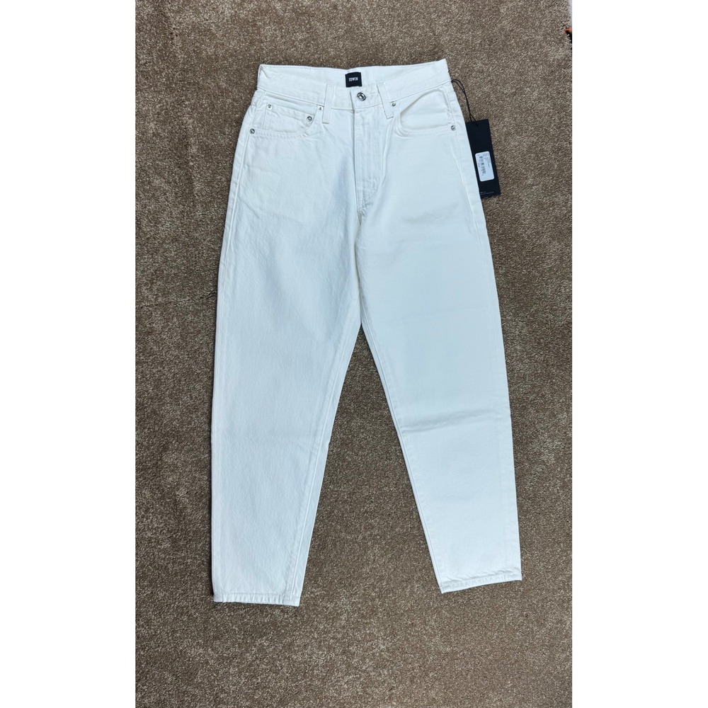 EDWIN Anderson Ankle Jeans Ivory White High Rise Tapered Denim EU8002SNT Size 25